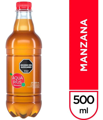 Agua Saborizada Aquarius Manzana 500cc Pack 6 Botellas