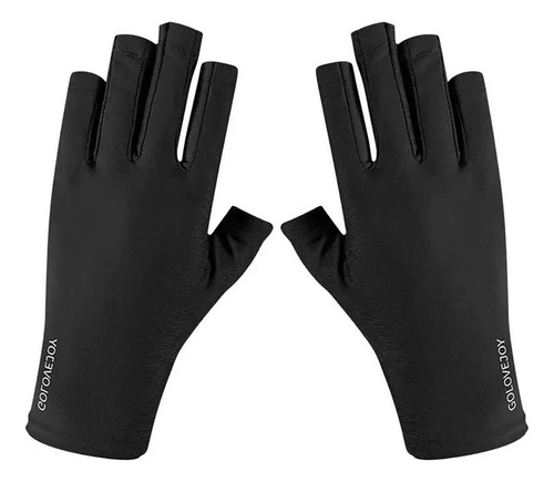 3par Guantes Para Uñas Manicure Protección Contra Uv Negro