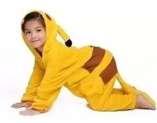 Fantasia Pikachu Pokemon Infantil Pijama Kigurumi 01 a 12 Anos