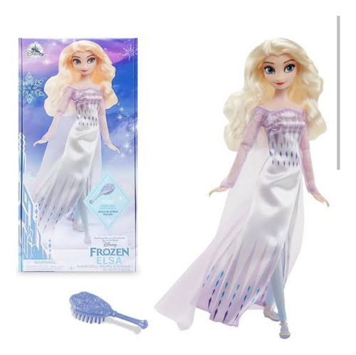 Elsa Frozen Muñeca 29cm Princesa Con Cepillo Disney Store