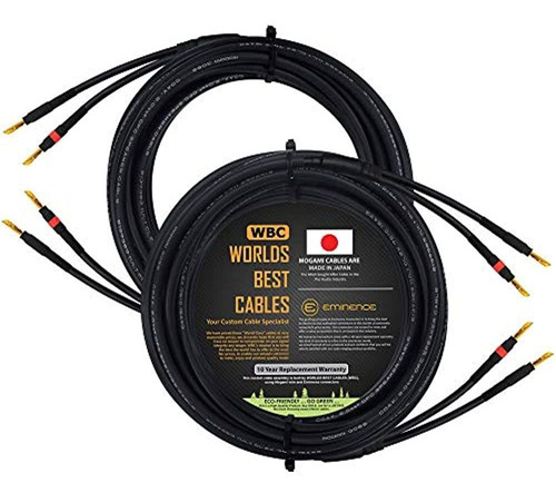 25 Pies - Par De Cables De Altavoz Audiofilo Coaxial Hecho