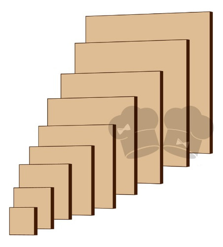 Cortes Mdf Cuadrados Fibrofacil 3mm 6x6 Pack X25 Souvenir