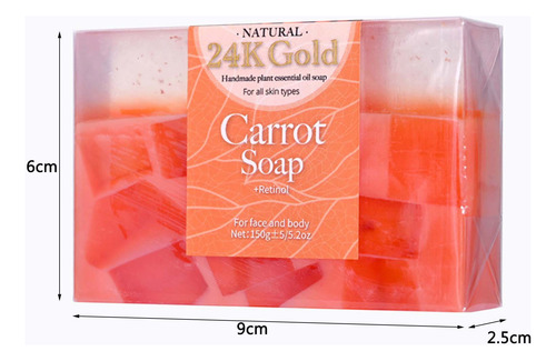 Sabonete De Cenoura E Sabonete De Banho 24k Golden Leaf 150g