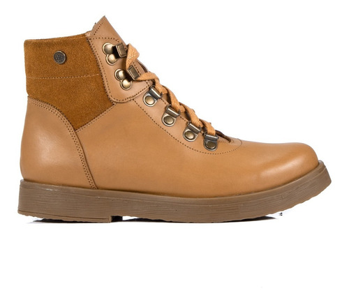 Imagen 1 de 7 de Borcegos Mujer Bota Cordones Botineta Moda Cuero Citadina