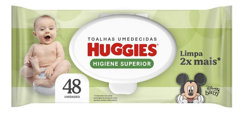 Toalhas Umedecidas Huggies Higiene Superior Com 48 Unidades