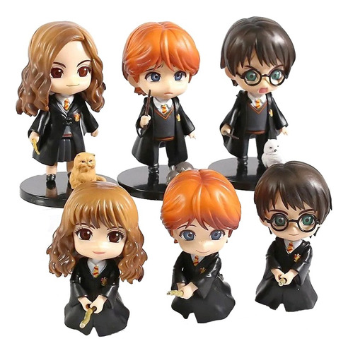 Figuras Harry Potter Coleccion X6 Muñecos  Hermione Ron