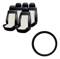 Comprar Funda Cubre Asiento Beige Y Cubre Volante Negro Para Corsa!