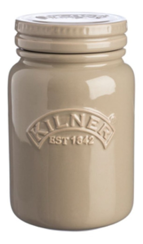 2 Frascos De Cerámica Beige Kilner 