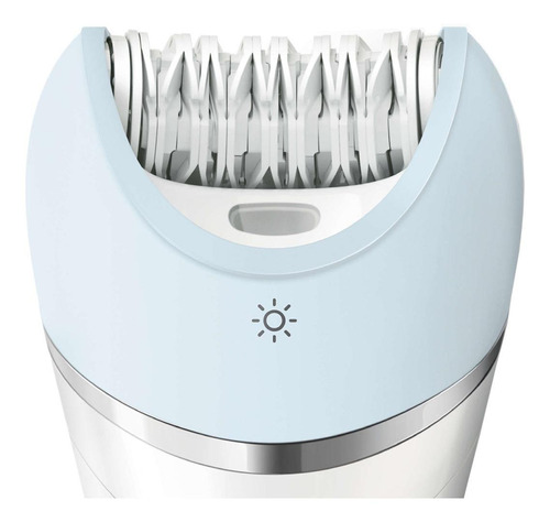 Imagem 3 de 3 de Depilador elétrico sem fio Philips Satinelle Advanced BRE605/00 cor branco e azul 100V/240V