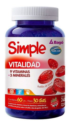 Simple Vitalidad 9 Vitaminas + 3 Minerales 60 Past