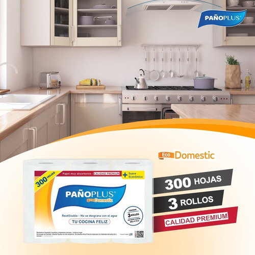 Imagen 2 de 2 de 3 Rollos De Cocina Más Regalo, Pañoplus - Eco-domestic