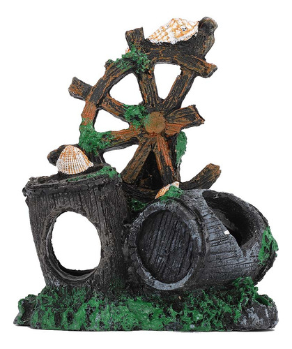 Hiding Cave Ornaments Simulación Pecera Wind Wheel