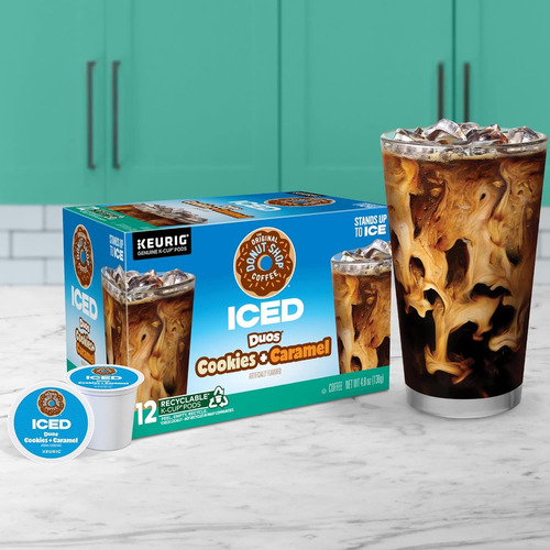 12 Cápsulas Café Keurig Donut Shop Iced Cookies + Caramel