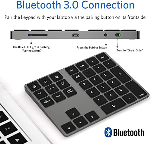 Teclado Numérico Bluetooth Joyeky, De Aluminio, Recargable,