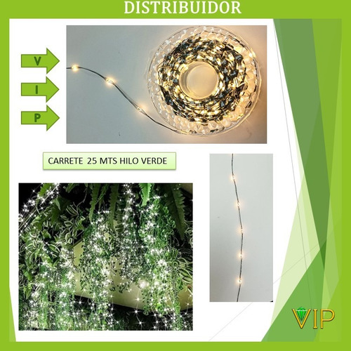 Luz Led De Hada Carrete 25mts Hilo Led Hada Con Pulsador