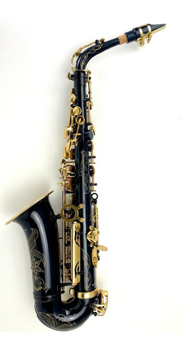 Saxofone Alto Mib Preto Com Douradas (novo)  Garantia+nfe