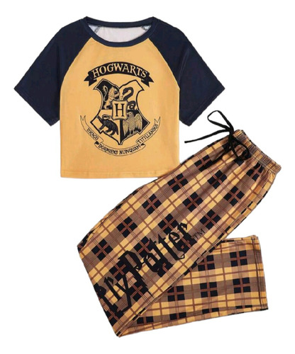 Pijama Harry Potter Pantalón Y Playera Tipo Top Manga Corta