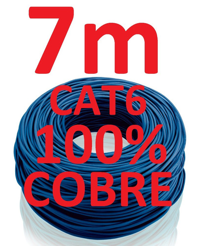 Cabo Rede Cat6 100% Cobre Azul 7m Internet Utp Pronto Uso
