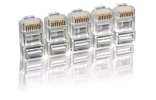 Pacote 100 Conectores Rj45 Cabo Rede Lan Plug Ethernet