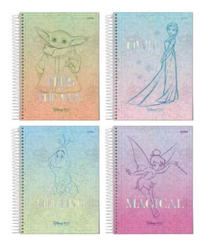 Caderno Espiral 175x242mm 1x1 80fls Disney 100th 75167 24