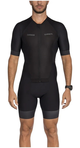 Macaquinho Triathlon Woom Carbon Black Legend Masc Com Manga