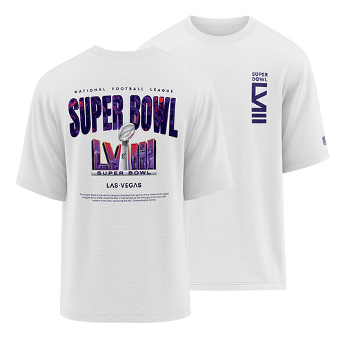 Camiseta Oversized Nfl Super Bowl Las Vegas 2024 Off White