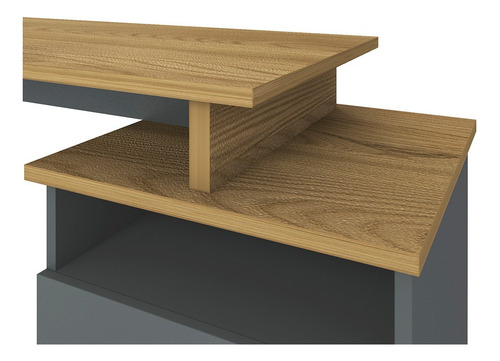 Mesa Escrivaninha Estilo Industrial Flex Lux Olmo/grafito
