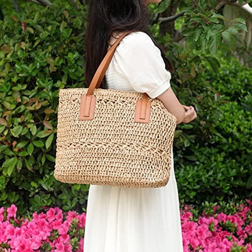 Bolso De Paja Tellrain Para Mujer, Bolso Estructurado De Pla