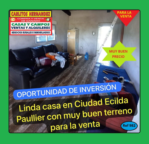 Ref 982) V - ** Oportunidad Linda Casa En Ciudad Ecilda Paullier Con Muy Buen Terreno Para La Venta