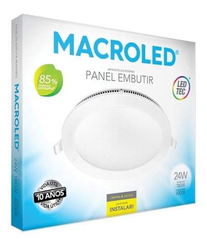 Panel Led Embutir Circular 24w Marco Blanco 30cm Macroled
