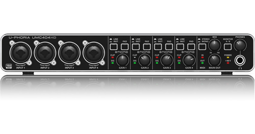 Interface Áudio 4 Canais 192khz Behringer Umc404hd