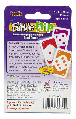Juego De Cartas Farkle Flip.-