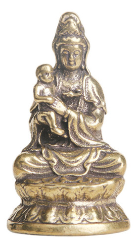 Estatua De Buda De Estilo Chino De Kwan Yin Tallada En Latón
