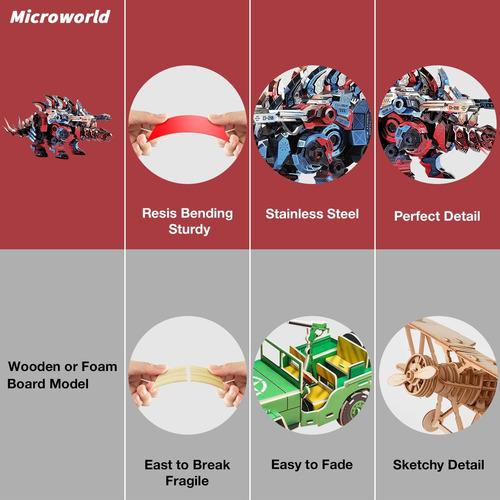 Microworld Rompecabezas De Metal 3d, Kits De Modelos De Meta