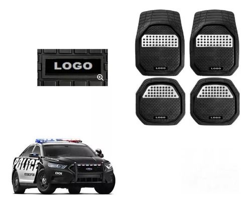 Tapetes 4pz Bandeja 3d Logo Ford Police Interceptor 15 - 21