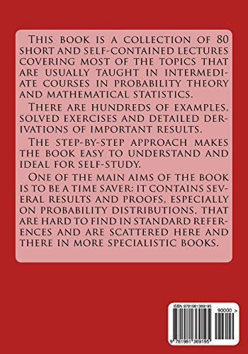 Lectures On Probability Theory And Mathematical Statistics - 3rd Edition, De Taboga, Marco. Editorial Createspace Independent Publishing Platform, Tapa Pasta Blanda, Edición 1 En Inglés, 2017