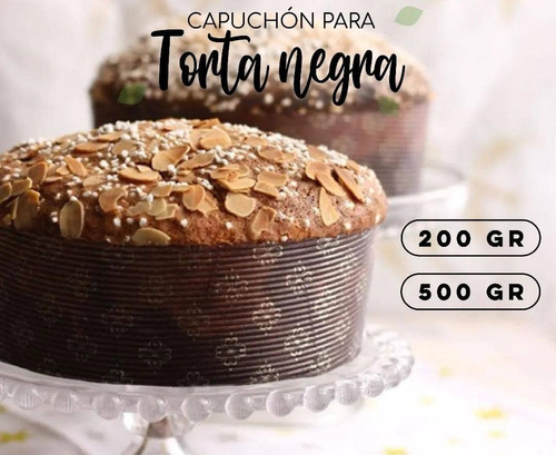 Capuchón Para Torta Negra 500 Gramos Por Paquete 