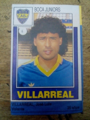 Recorte Figurita Boca Juniors José Luis Villarreal
