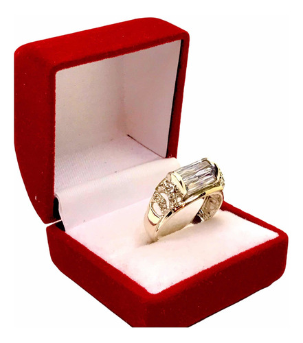 Imagen 2 de 8 de Anillo De Plata Y Oro Con Piedras Micropave Importado Italia