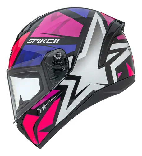 Capacete Para Moto Fechado Peels Spike 2 1st Rosa Pink Preto Brilhante Tamanho 58 — foto 1