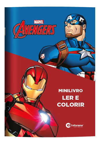 Mini Livro Infantil Ler E Colorir Com Lápis De Cor - Marvel Vingadores
