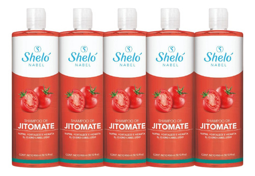 5 Pack Shampoo De Jitomate 950ml Shelo