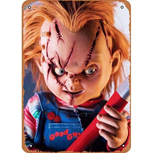 Placa Metálica Vintage Chucky H O R R O R W V E, 8 X 1...