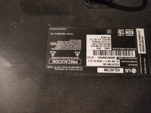 Pantalla Lg 43lh5700 Se Vende Por Partes Pregunta (Usado)