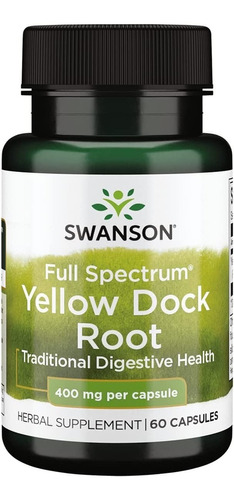 Swanson Spectrum Yellow Dock Root 400mg 60caps Sabor Sin Sabor