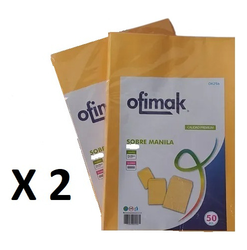 Sobres De Pago Manila Ofimak Paquete 50 Unidades