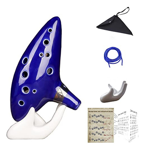 Ocarina Zelda 12 Agujeros C + Guía + Soporte + Funda