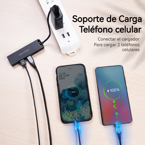 Adaptador Usb C Usb A Micro Usb Multipuerto 5 En 1 Hub 5gbps