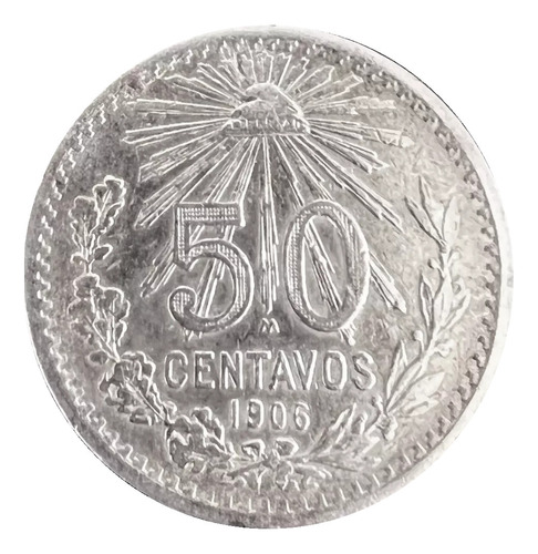 Moneda Plata 50 Cent Cospel Grande Resplandor 1906 Ley 800