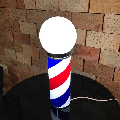 Barber Pole Poste De Barbeiro De Mesa 40cm Bivolt - Megan Cor da cúpula -- Cor da estrutura